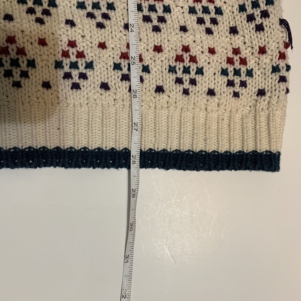 OLD GLORY MEN Medium 100% COTTON GEOMETRIC PULLOVER SWEATER MADE In The USA - Picture 8 of 10